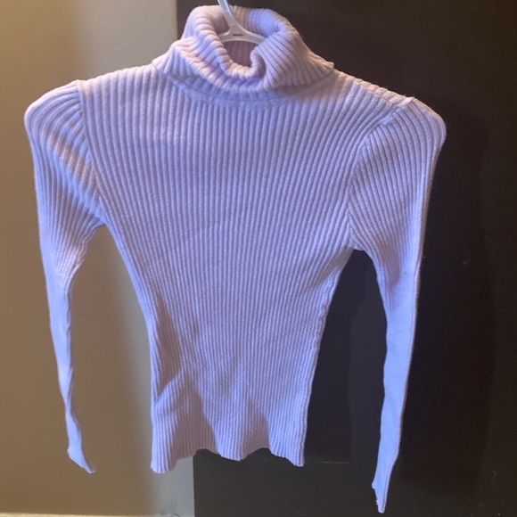 Elegant Lilac Ribbed Turtleneck Sweater - Picture 1 of 1